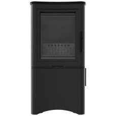 Печь каминная Kratki Koza K5/S/W/D black thermotec с углублением для дров