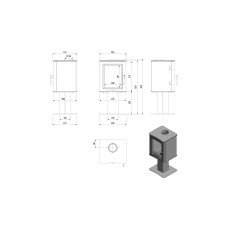 Печь каминная Kratki Koza K5/S/N на ножке