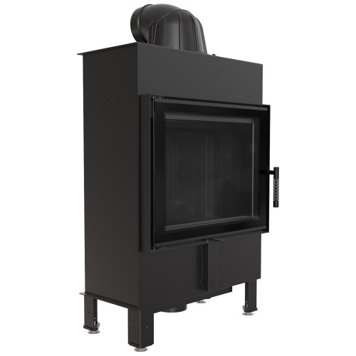 Сталевий камін на дрова Kratki Lucy Slim 8 кВт / Ø 160 мм black thermotec ➡️ інтернет - магазин WARMHOUSE Львів