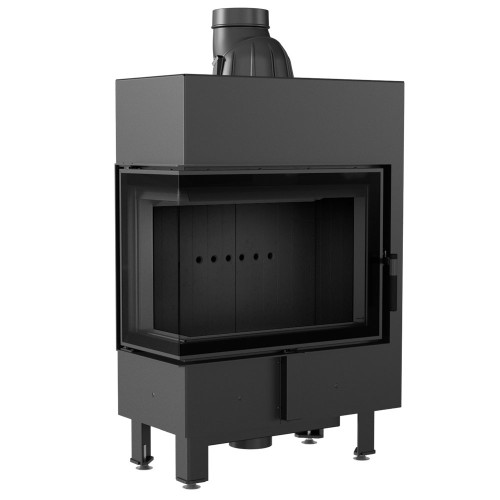 Сталевий камін на дрова Kratki Lucy Slim лівий 8 кВт / Ø 160 мм black thermotec ➡️ інтернет - магазин WARMHOUSE Львів