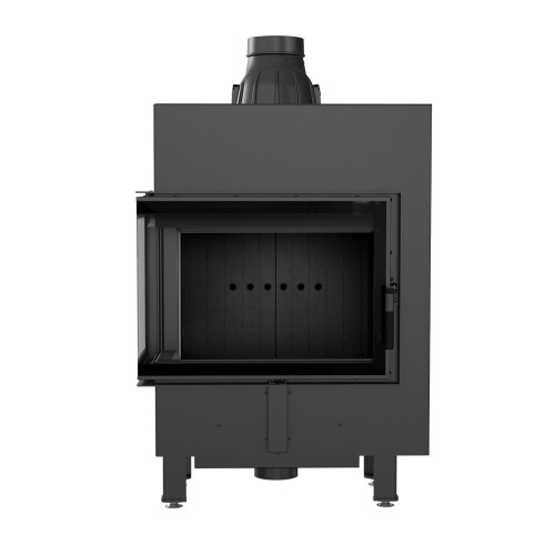 Сталевий камін на дрова Kratki Lucy Slim лівий 8 кВт / Ø 160 мм black thermotec ➡️ інтернет - магазин WARMHOUSE Львів
