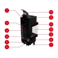Камінна топка Kratki Lucy 14 Slim ліва BS black thermotec