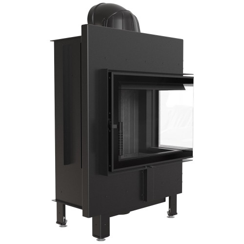 Сталевий камін Kratki Lucy Slim правий 8 кВт / Ø 160 мм black thermotec ➡️ інтернет - магазин WARMHOUSE Львів