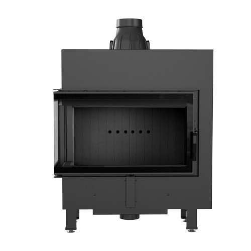 Сталевий камін конвекційний Kratki Lucy Slim лівий 10 кВт / Ø 160 мм black thermotec ➡️ інтернет - магазин WARMHOUSE Львів