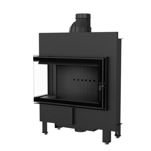 Сталевий камін конвекційний Kratki Lucy Slim лівий 10 кВт / Ø 160 мм black thermotec ➡️ інтернет - магазин WARMHOUSE Львів