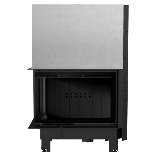 Сталевий камін на дрова Kratki MBA лівий 17 кВт / Ø 200 мм Lift-up black thermotec ➡️ інтернет - магазин WARMHOUSE Львів