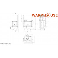 Камінна топка Kratki MBM 10 права BS гільйотина гнуте скло black thermotec