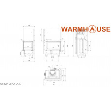 Камінна топка Kratki MBM 10 права BS гільйотина гнуте скло black thermotec