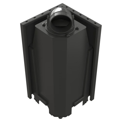 Сталевий камін Kratki MBN лівий 8 кВт / Ø 200 мм black thermotec ➡️ інтернет - магазин WARMHOUSE Львів