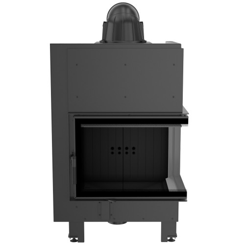 Сталевий камін Kratki MBZ правий 13 кВт / Ø 200 мм black thermotec ➡️ інтернет - магазин WARMHOUSE Львів