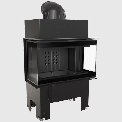 Сталевий камін Kratki NBC 680/280 лівий правий 7 кВт Ø 160 мм black thermotec ➡️ інтернет - магазин WARMHOUSE Львів