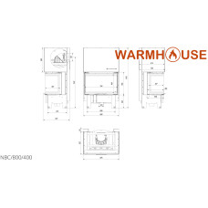 Камінна топка Kratki NBC 800/400 гільйотина black thermotec