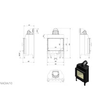 Камінна топка Kratki Nadia 10 black thermotec