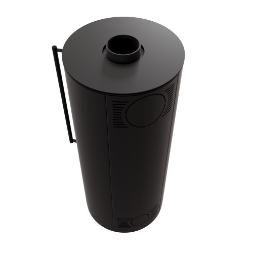 Сталева пічка камін на дровах Kratki Koza Picard Ø150мм / 9 кВт black thermotec ➡️ купити в магазині у Львові WARMHOUSE