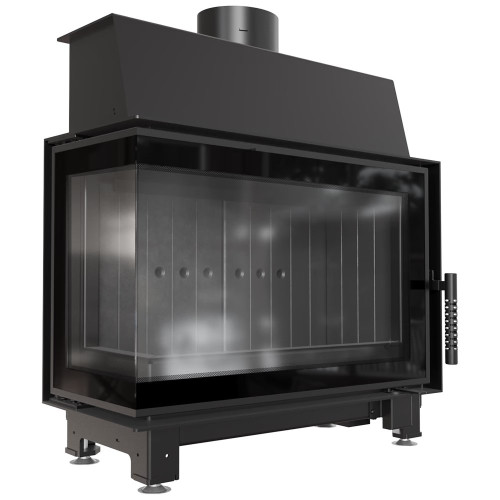Сталевий камін Kratki Simple лівий 6 кВт Ø 150 мм black thermotec ➡️ інтернет - магазин WARMHOUSE Львів