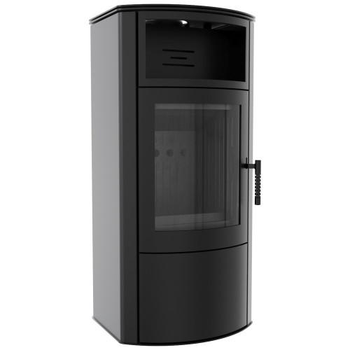 Сталева пічка камін сталева на дровах Kratki Koza Titan Ø 150мм / 11 кВт black thermotec 