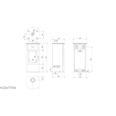 Печь каминная Kratki Koza Titan black thermotec