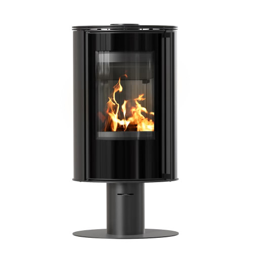 Дров'яна сталева пічка камін на ніжці Kratki Erik Ø150мм / 5,5 кВт black thermotec ➡️ купити WARMHOUSE Львів