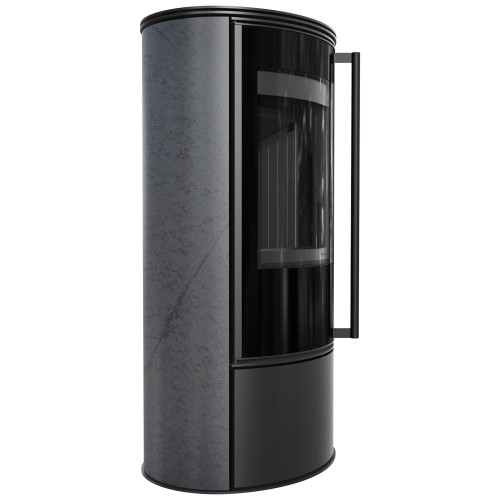 Дров'яна сталева піч камін Kratki Erik Ø150мм / 5,5 кВт акумулююча кераміка grafite satin / black thermotec ➡️ купити WARMHOUSE Львів