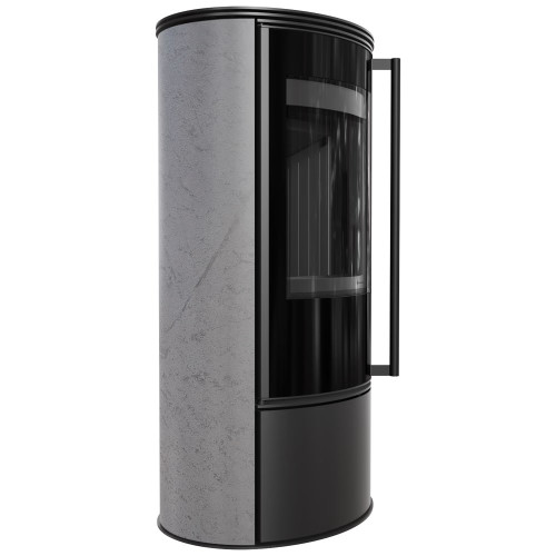 Дров'яна сталева піч камін Kratki Erik Ø150мм / 5,5 кВт акумулююча кераміка grey satin / black thermotec ➡️ купити WARMHOUSE Львів