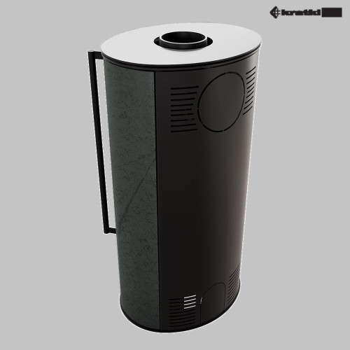 Дров'яна сталева піч камін Kratki Erik Ø150мм / 5,5 кВт акумулююча кераміка serpentino / black thermotec ➡️ купити WARMHOUSE Львів