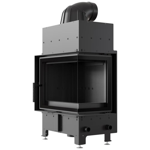 Сталевий камін на дрова Kratki Floki S правий 8 кВт / Ø 160 мм black thermotec ➡️ купити в магазині WARMHOUSE Львів
