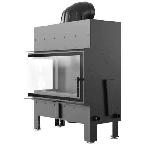 Камін сталевий Kratki Flok L лівий 12 кВт Ø 200 мм black thermotec ➡️ інтернет - магазин WARMHOUSE Львів