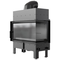 Камінна топка Kratki Floki L права 12 кВт/Ø200мм black thermotec
