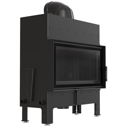Сталевий камін на дрова Kratki Floki L 12 кВт / Ø 200 мм black thermotec ➡️ інтернет - магазин WARMHOUSE Львів