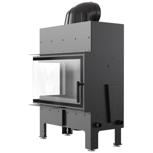 Лівий повітряний камін Kratki Floki M 10 кВт / Ø 200 мм black thermotec ➡️ інтернет - магазин WARMHOUSE Львів