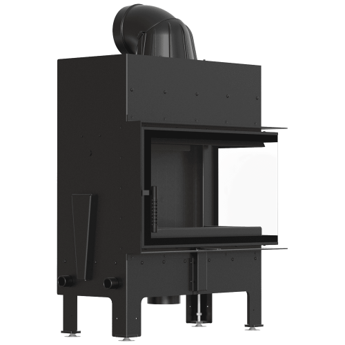 Правий повітряний камін Kratki Floki M 10 кВт / Ø 200 мм black thermotec ➡️ інтернет - магазин WARMHOUSE Львів