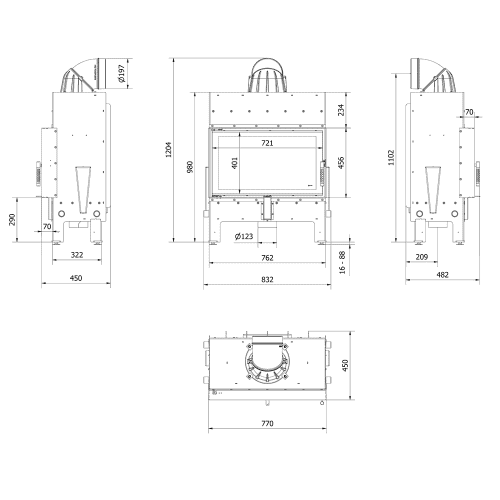 Сталевий камін на дрова Kratki Floki M 10 кВт / Ø 200 мм black thermotec ➡️ інтернет - магазин WARMHOUSE Львів Сталевий камін на дрова Kratki Floki M 10 кВт / Ø 200 мм black thermotec ➡️ інтернет - магазин WARMHOUSE Львів