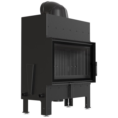 Сталевий камін на дрова Kratki Floki M 10 кВт / Ø 200 мм black thermotec ➡️ інтернет - магазин WARMHOUSE Львів