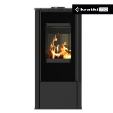 Печь камин на дровах Kratki Hati Ø 150мм / 5,5 кВт black thermotec