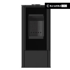 Печь камин на дровах Kratki Hati Ø 150мм / 5,5 кВт black thermotec