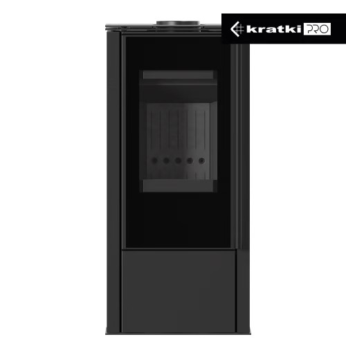 Сталева пічка камін на дровах Kratki Hati Ø 150мм / 5,5 кВт black thermotec ➡️ замовити в магазині WARMHOUSE Львів