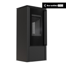 Печь камин на дровах Kratki Hati Ø 150мм / 5,5 кВт black thermotec