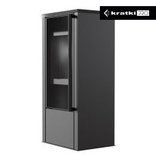 Печь камин на дровах Kratki Hati Ø 150мм / 5,5 кВт black thermotec