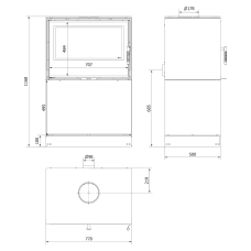 Печь каминная Kratki Kari 80/W black thermotec