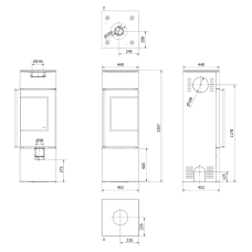 Печь каминная Kratki Ren/S правая black thermotec