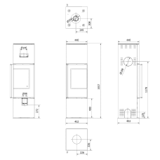 Печь каминная Kratki Ren/M правая black thermotec