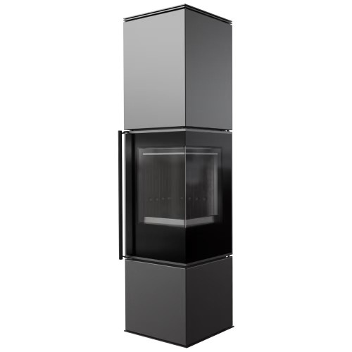 Пічка камін сталева на дровах Kratki Ren/L права Ø150мм / 7 кВт black thermotec ➡️ купити в магазині у Львові WARMHOUSE