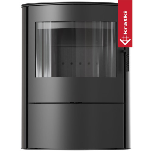 Сталева піч камін на дровах Kratki Rollo 2 / 10 кВт / Ø 150 мм black thermotec купити у Львові WARMHOUSE