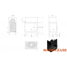 Камінна топка Kratki Amelia 25 ліва BS Deco