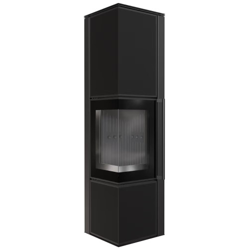 Піч камін Kratki Tora/L 8 KW Nero Assoluto black thermotec сталева дров'яна конвекційного типу
