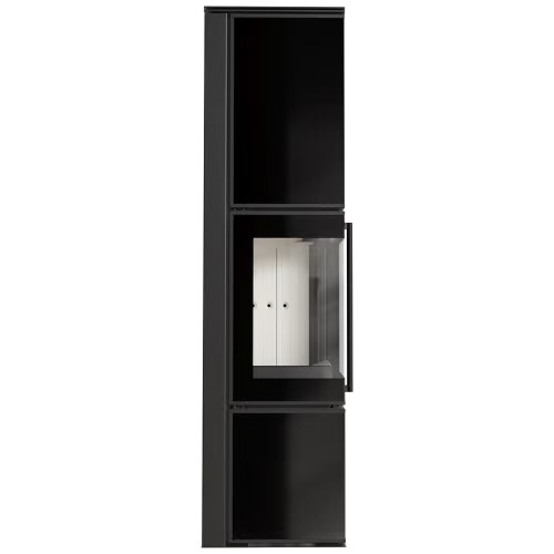 Сталева пічка - камін Kratki TORA/L/LW 8 kW / Ø 150мм lacobel чорний ➡️купити у Львові WARMHOUSE