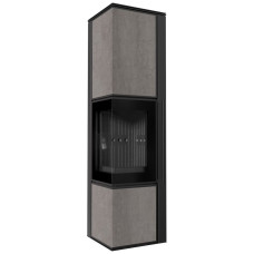 Печь камин Kratki Tora/L 8 кВт / Ø 150мм lacobel naturali pietra di savoia grigia / black thermotec
