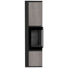 Печь камин Kratki Tora/L 8 кВт / Ø 150мм lacobel naturali pietra di savoia grigia / black thermotec