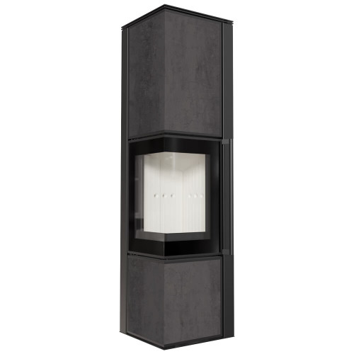 Стальная печь - камин Kratki TORA/L/LW 8 kW / Ø 150мм lacobel naturali pietra di savoia antrancite bocciardata