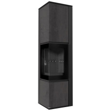 Печь камин Kratki Tora/L 8 кВт / Ø 150мм lacobel naturali pietra di savoia antrancite bocciardata / black thermotec